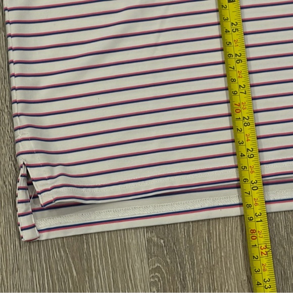 Holderness & Bourne Sutton Polo Shirt Mens Large White Stripe Medalist Golf Club - Picture 7 of 9